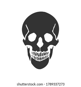 Skull icon symbol. death's head cranium logo sign. Vector illustration image. Isolated in background.