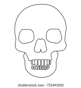 Skull Icon Symbol Design. Vector illustration of skull isolated on white background. Halloween graphic.