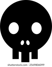 Skull icon. Symbol of poison and danger. Pirate flag attribute. Isolated vector illustration on white background.