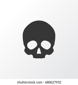 Skull Icon Symbol. Premium Quality Isolated Cranium Element In Trendy Style.