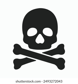 Símbolo de ícono de calavera y Vector, se puede utilizar para Web, impresión y móvil