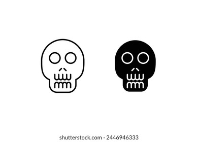 the skull icon, symbolizing mortality, danger, and warning