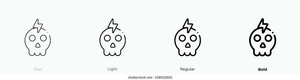 skull icon. Thin, Light Regular And Bold style design isolated on white background