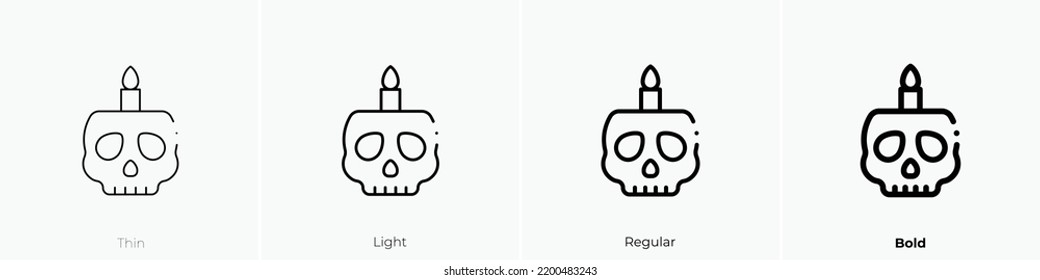 skull icon. Thin, Light Regular And Bold style design isolated on white background