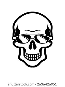 ícone de caveira com vários tipos de óculos