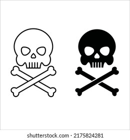 skull icon vector. danger sign and symbol to warning people.