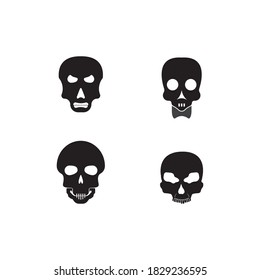 Skull icon vector design illustration and background