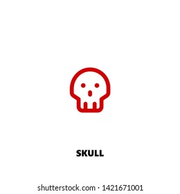 skull icon. skull vector design. sign design. red color