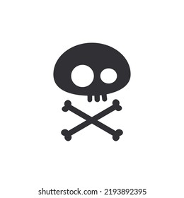 Skull icon. Vector Skull. Flag icon. Jolly Roger. Bones. Pirate flag. Sea flag. Sign of death. Danger sign. Skull with bones. Poison sign. Alert sign. Poisonous substance. Threat of poisoning. Skull
