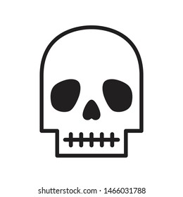 skull icon vector Halloween logo pirate bone ghost character cartoon illustration doodle design