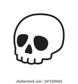 skull icon vector Halloween logo pirate symbol bone ghost character cartoon illustration doodle design