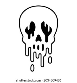 skull icon vector Halloween logo pirate symbol bone ghost head character cartoon illustration doodle design