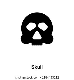 Skull icon vector isolated on white background, logo concept of Skull sign on transparent background, filled black symbol
