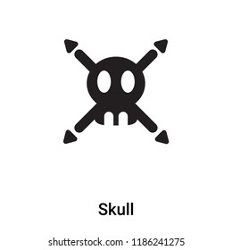 Skull icon vector isolated on white background, logo concept of Skull sign on transparent background, filled black symbol