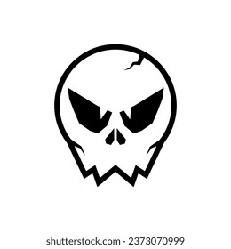 Skull icon. Vector. Isolated on white.