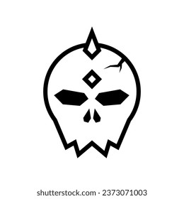 Skull icon. Vector. Isolated on white.