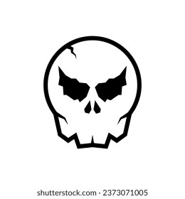 Skull icon. Vector. Isolated on white.