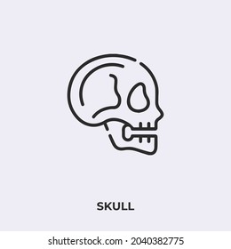 skull icon vector. Linear style sign for mobile concept and web design. skull symbol illustration. Pixel vector graphics - Vector.