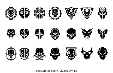 Skull Icon Vector Shapes Collection. Skull icon set. Skull icon set Style stock vector