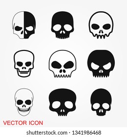 Skull icon vector sign symbol for design