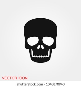 Skull icon vector sign symbol for design