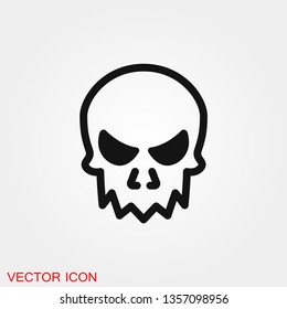 Skull icon vector sign symbol for design
