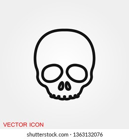 Skull icon vector sign symbol for design