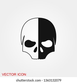 Skull icon vector sign symbol for design