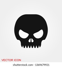 Skull icon vector sign symbol for design