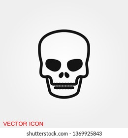 Skull icon vector sign symbol for design