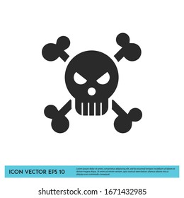 skull icon warning symbol design element logo template