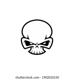SKULL ICON WHITE ON BACKGROUND