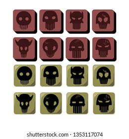 Skull icons for game design