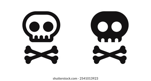 Skull icons. Symbol of poison and danger. Pirate flag attribute. vector illustration on white background.