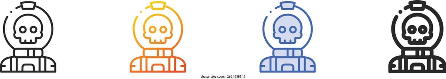 skull icon.Thin Linear, Gradient, Blue Stroke and bold Style Design Isolated On White Background