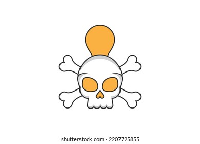 skull idea bulb logo design