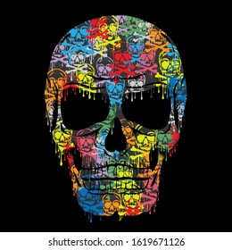 Skull illustratin, tee shirt graphics, vectors, typography, hand drawn artwork

