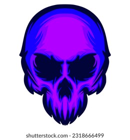 Skull illustration art mascot logo design darkness