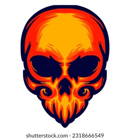Skull illustration art mascot logo design darkness