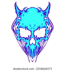 Skull illustration art mascot logo design darkness