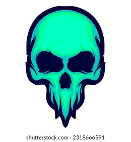 Skull illustration art mascot logo design darkness