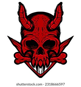 Skull illustration art mascot logo design darkness