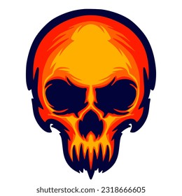 Skull illustration art mascot logo design darkness