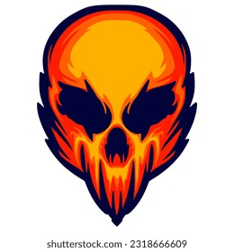 Skull illustration art mascot logo design darkness