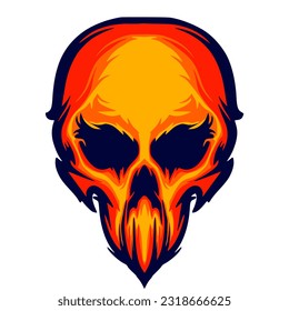 Skull illustration art mascot logo design darkness