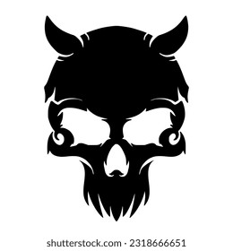 Skull illustration art mascot logo design darkness