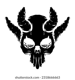 Skull illustration art mascot logo design darkness