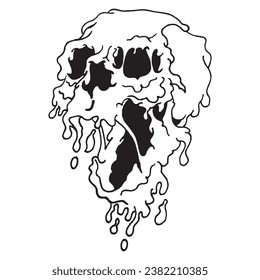Skull Illustration, artwork on white background for apparel or other uses printable old school Illustration skull vector art, skull slogan