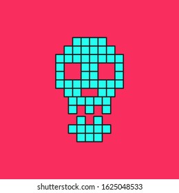 skull illustration consisting of a square arrangement