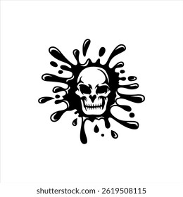 Skull illustration decorated with splash. Suitable for use as graphic design